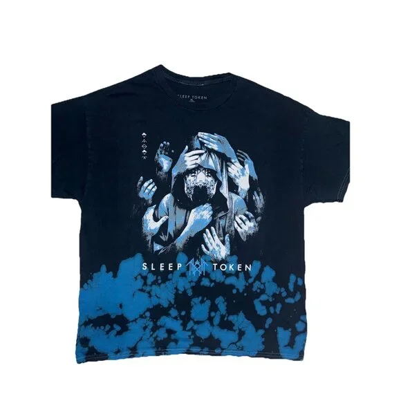Sleep Token Vessel Chokehold Hands Tiedye T-Shirt Size XL Band Tour  Black Blue - Picture 2 of 7